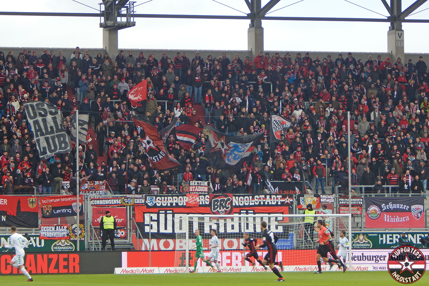 FC Ingolstadt - SpVgg Greuther Fürth 03.02.2017 fci spvgg supporters ingolstadt südtribüne ultras fans fußball