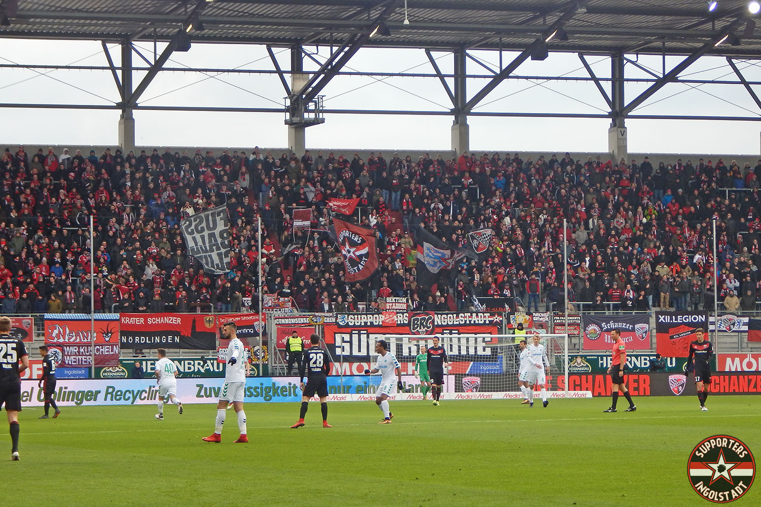 FC Ingolstadt - SpVgg Greuther Fürth 03.02.2017 fci spvgg supporters ingolstadt südtribüne ultras fans fußball